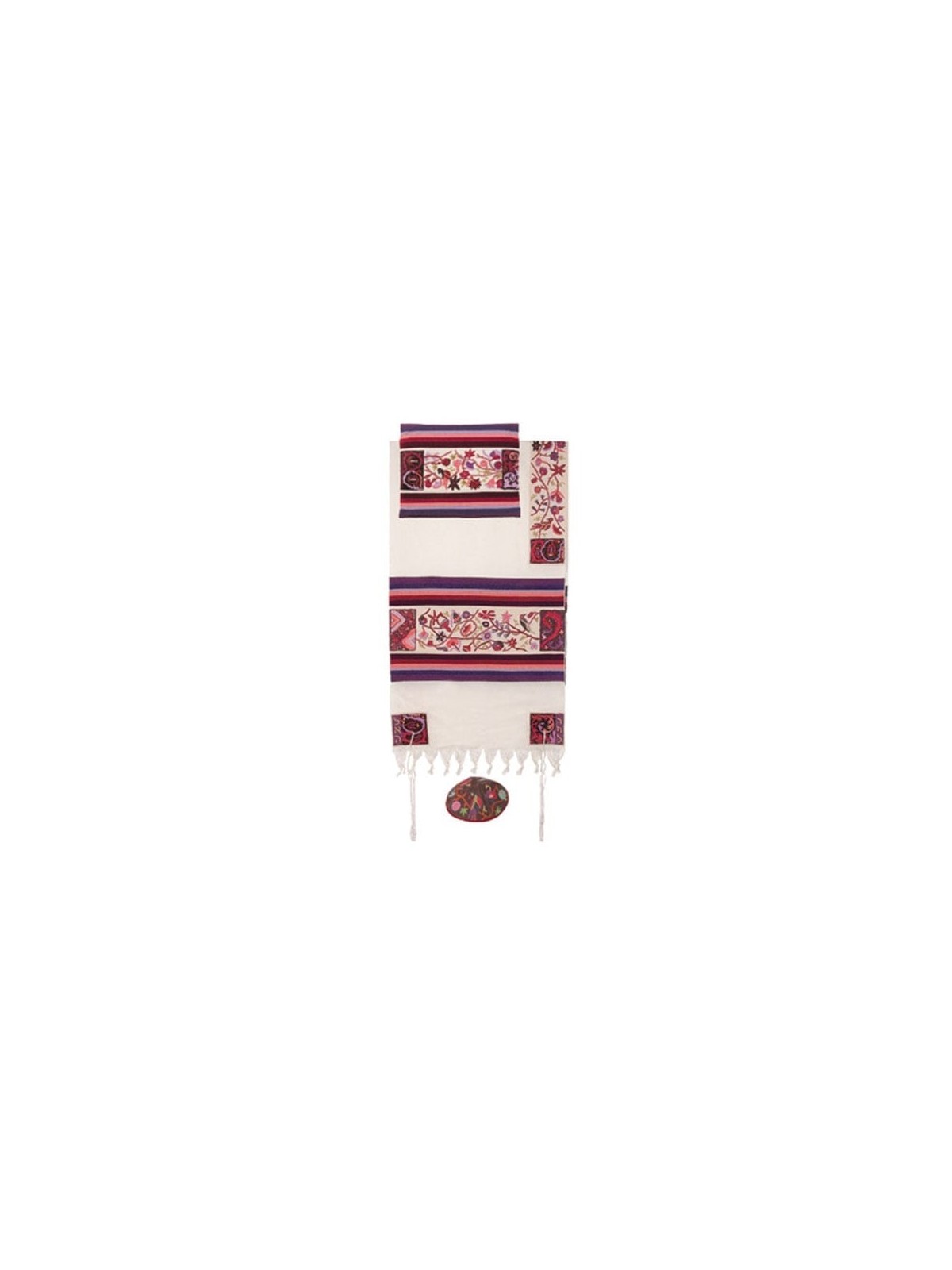 Yair Emanuel Embroidered Cotton Women's Tallit - The Matriarchs in Col