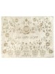 Yair Emanuel Machine Embroidery Challah Cover - Floral Oriental - Gold