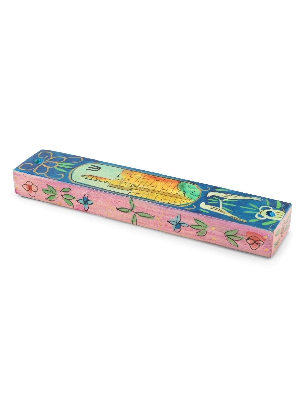Yair Emanuel Small Wooden Mezuzah - Tower of David