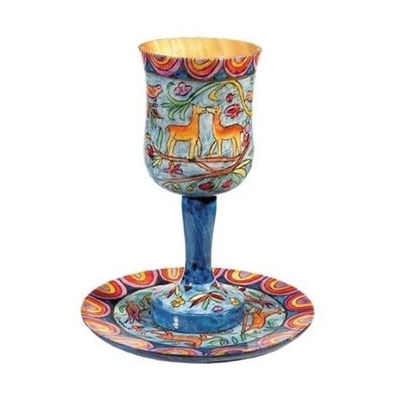 Yair Emanuel Stemmed Cup and Saucer - Oriental