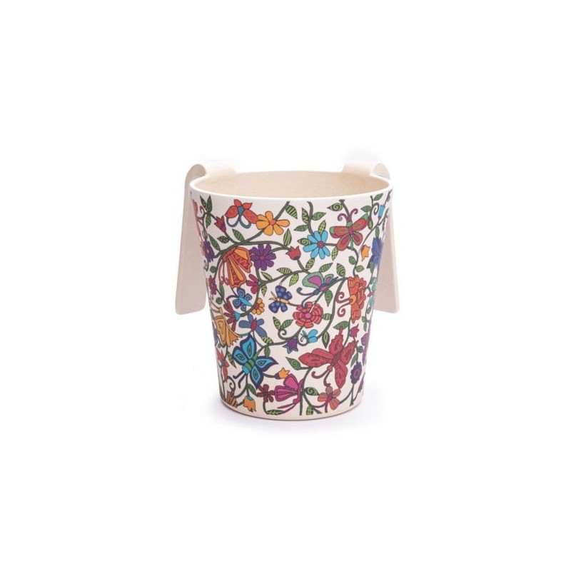 Yair Emanuel Bamboo Washing Cup - Butterflies and Flowers