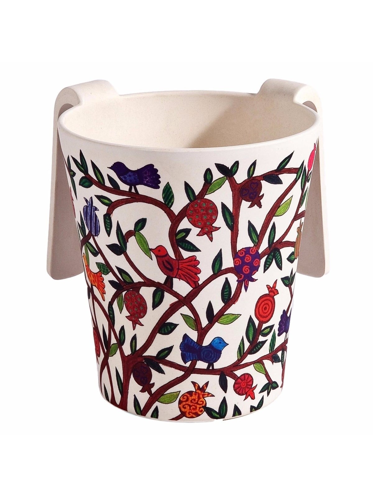 Yair Emanuel Bamboo Washing Cup - Birds and Pomegranates
