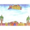 Yair Emanuel 10 Golden Jerusalem Notelets With Envelopes (Large)