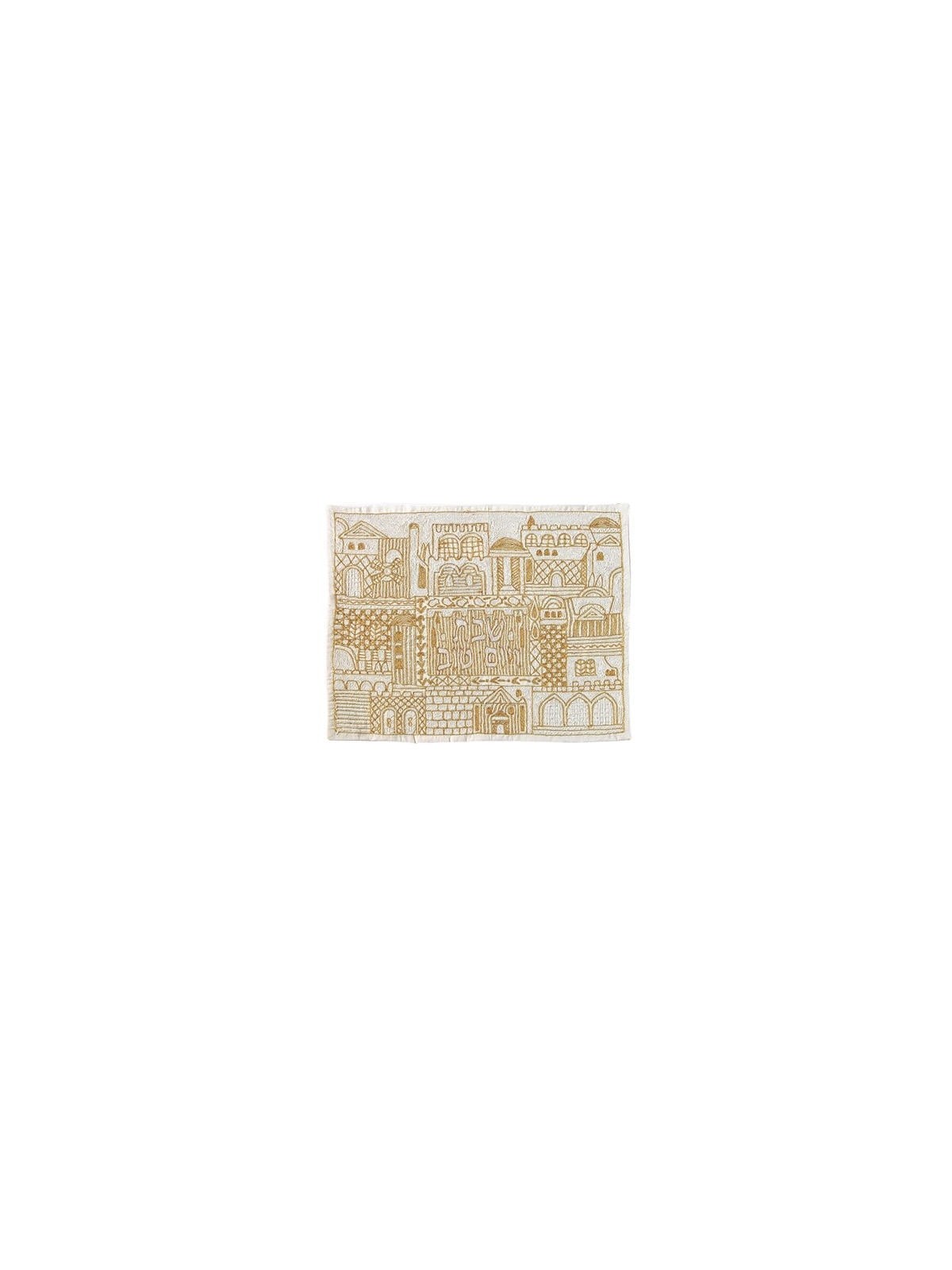 Yair Emanuel Embroidered Challah Cover - Jerusalem Gold