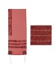 Yair Emanuel Organza Embroidered Stripes Women's Tallit - Maroon