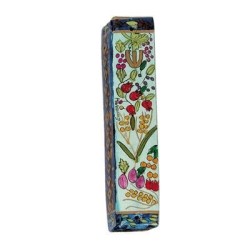Yair Emanuel Small Wooden Mezuzah - 7 Species