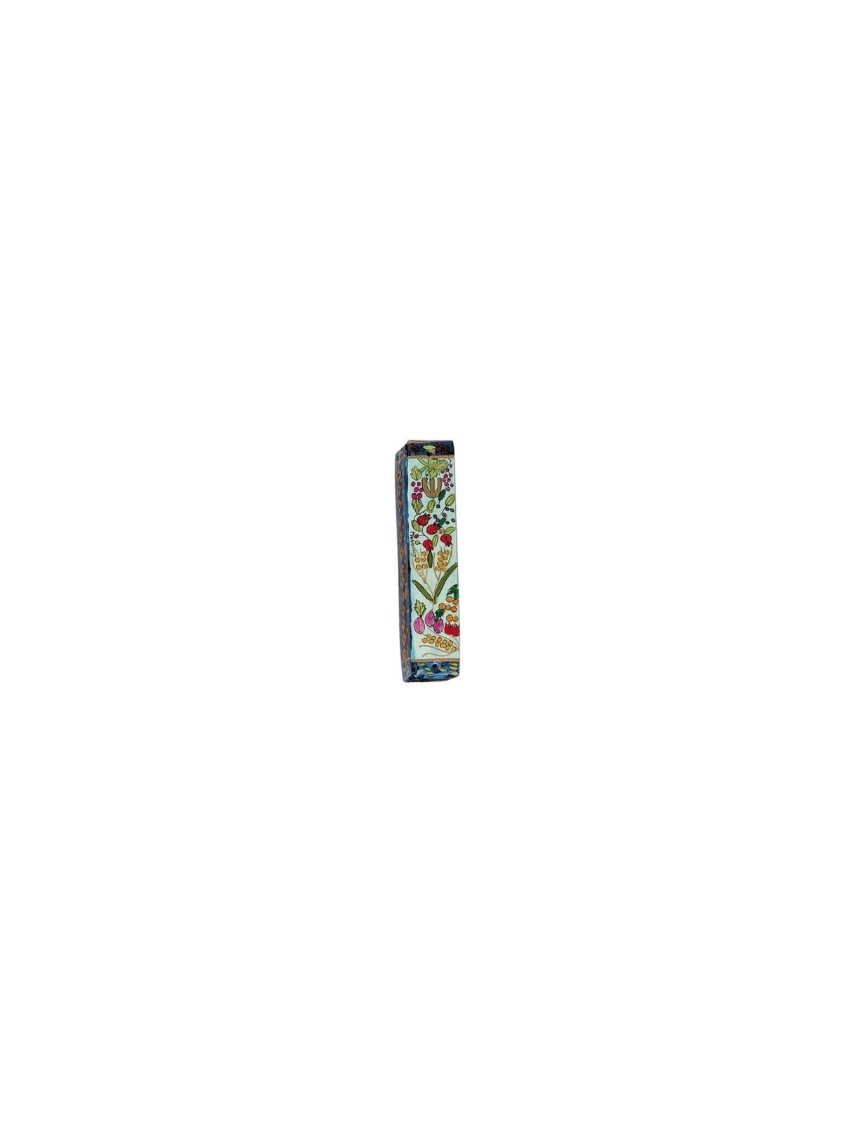Yair Emanuel Small Wooden Mezuzah - 7 Species