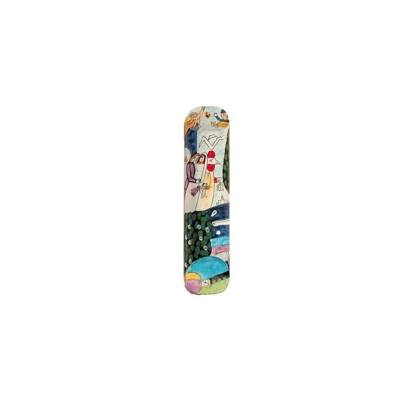 Yair Emanuel Large Wooden Mezuzah - Figures