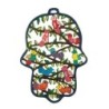Birds: Yair Emanuel Hand Large Hand Painted Laser Cut Metal Hamsa
