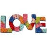 Yair Emanuel Hand Painted Metal Wall Hanging - Love (English)