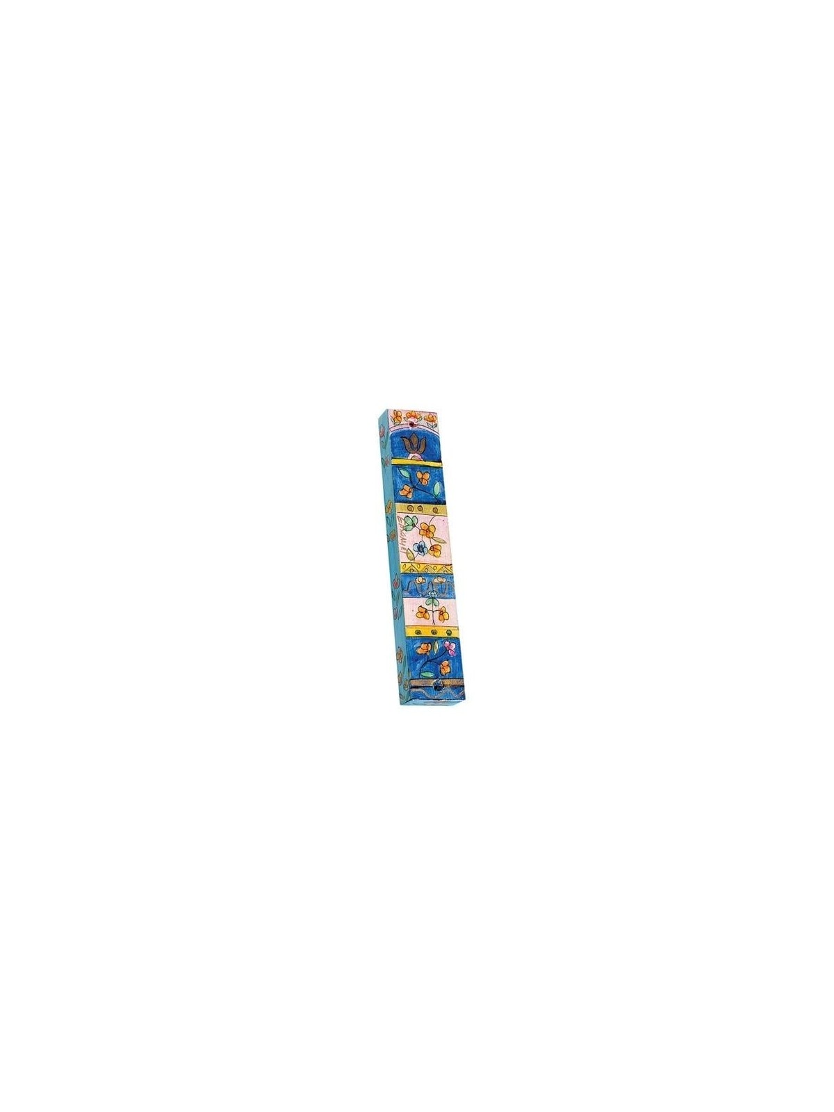 Yair Emanuel Large Wooden Mezuzah - Flowers