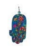 Yair Emanuel Small Wood Painted Hamsa - Flowers