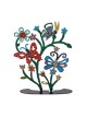 Yair Emanuel Painted Pattern Metal Butterflies & Flowers Tree Sculptur
