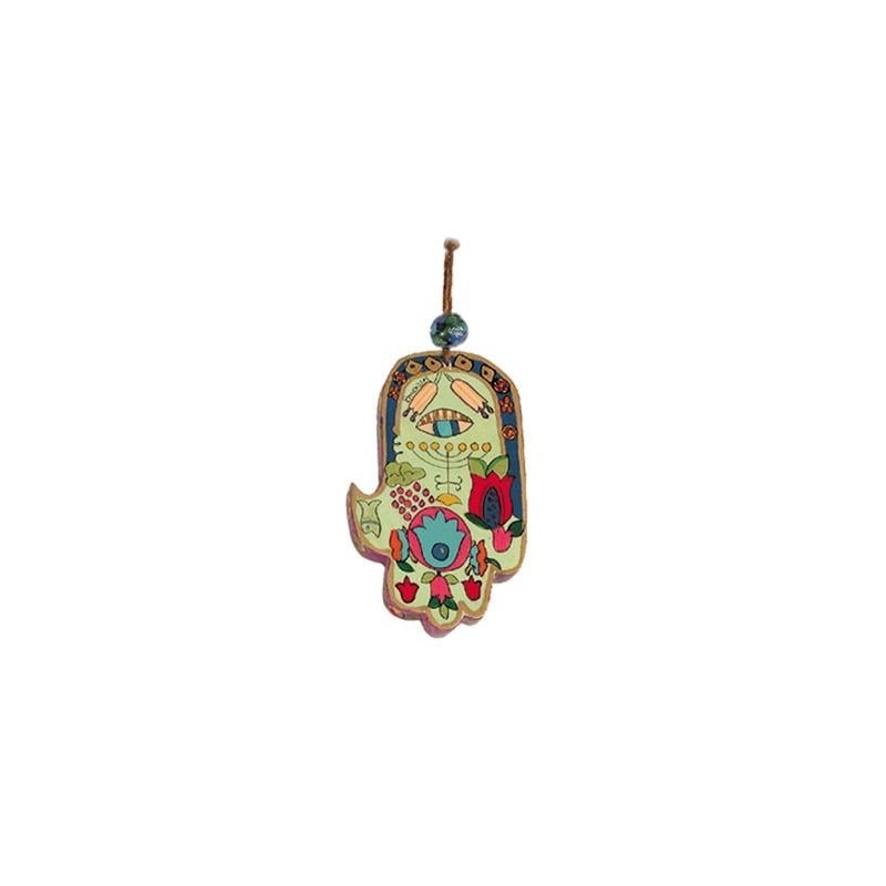 Yair Emanuel Small Wood Painted Hamsa - Classic