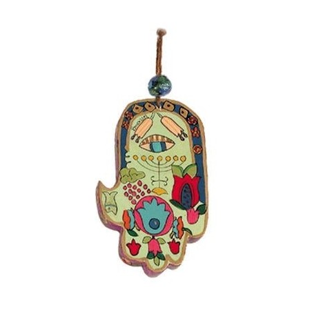 Yair Emanuel Small Wood Painted Hamsa - Classic
