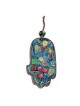 Yair Emanuel Small Wood Painted Hamsa - Pomegranates & Grapes