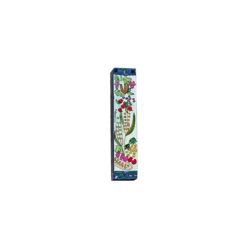 Yair Emanuel Large Wooden Mezuzah - 7 Species