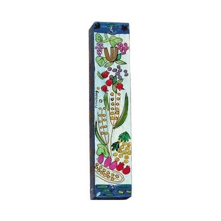 Yair Emanuel Large Wooden Mezuzah - 7 Species