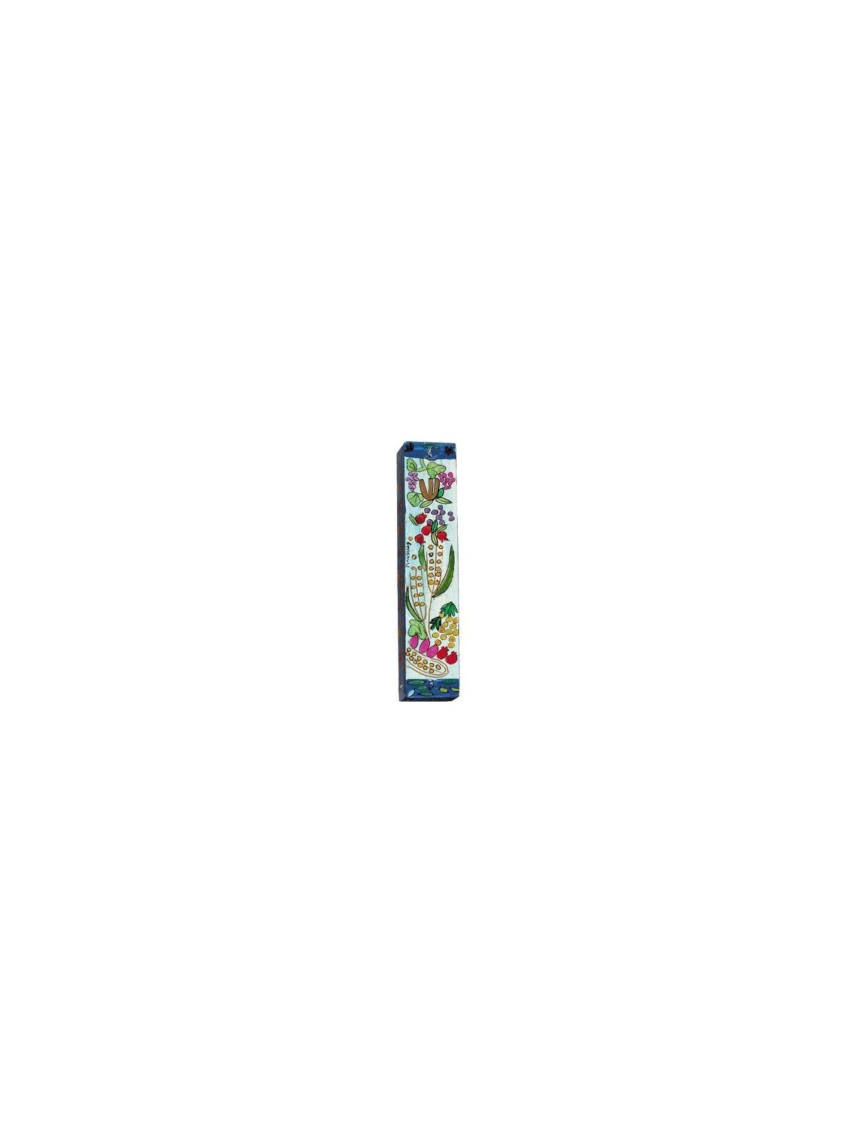 Yair Emanuel Large Wooden Mezuzah - 7 Species
