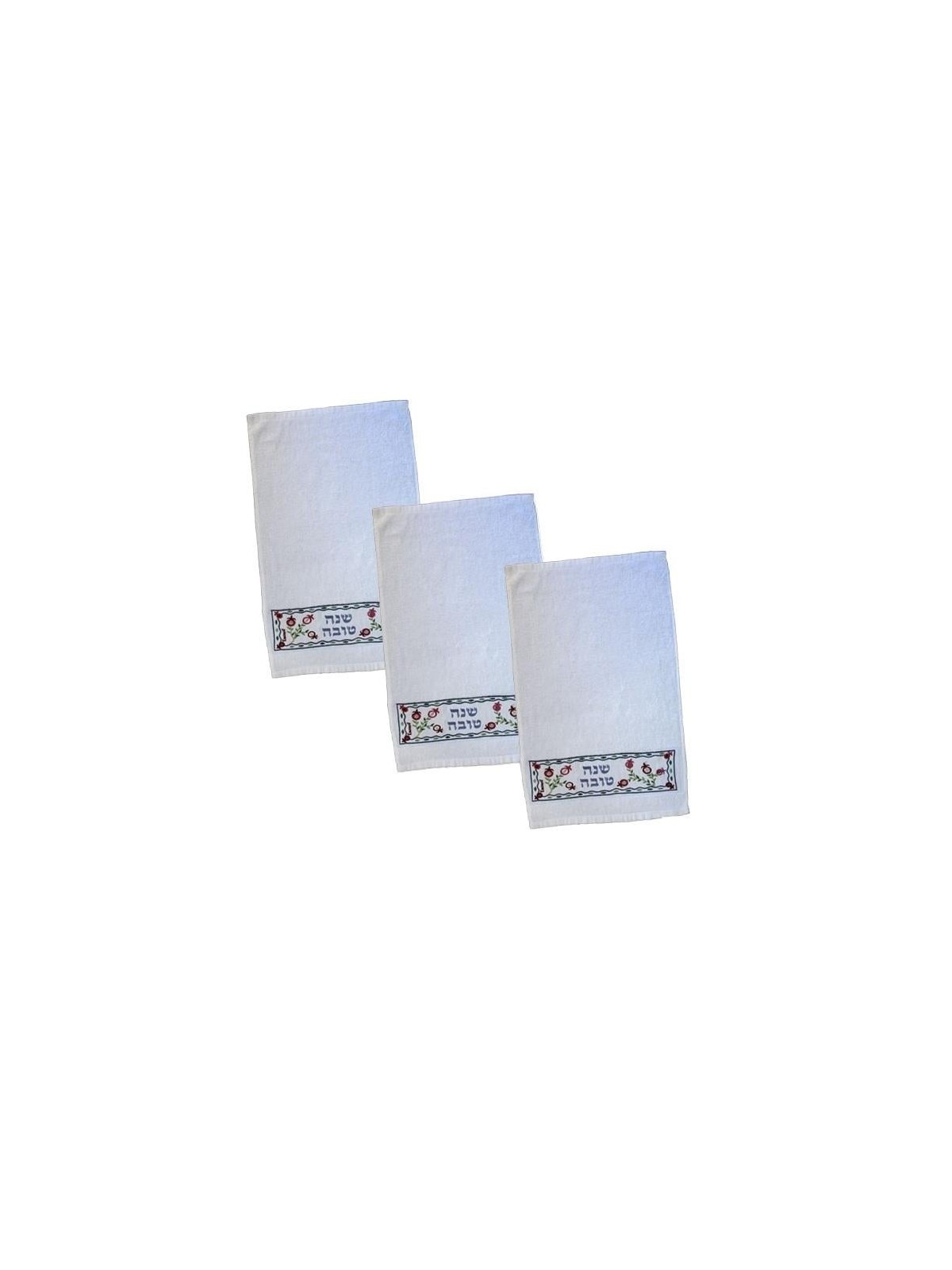 Set of 3 Embroidered Netilat Yadayim Towels - Shana Tova