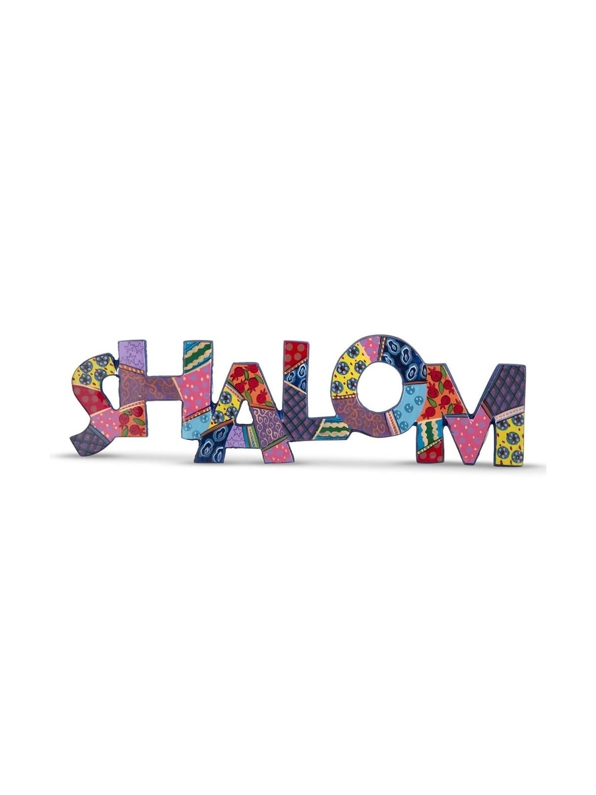 Yair Emanuel Hand Painted Shalom Wall Hanging - English