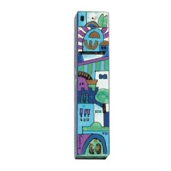 Yair Emanuel Small Wooden Mezuzah - Jerusalem Blue