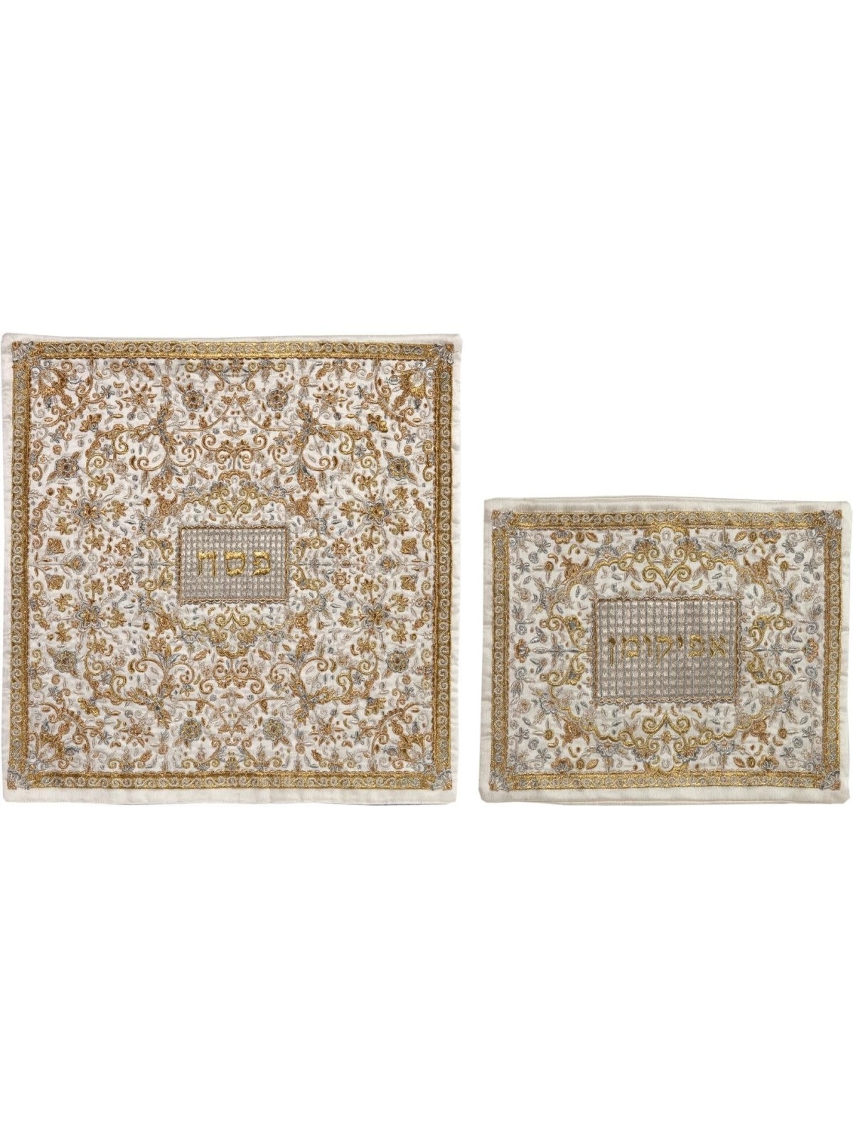 Flowers & Pomegranates: Yair Emanuel Fully Embroidered Matzah and Afik