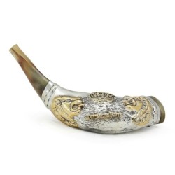Jerusalem Lions Silver-Plated Ram's Shofar