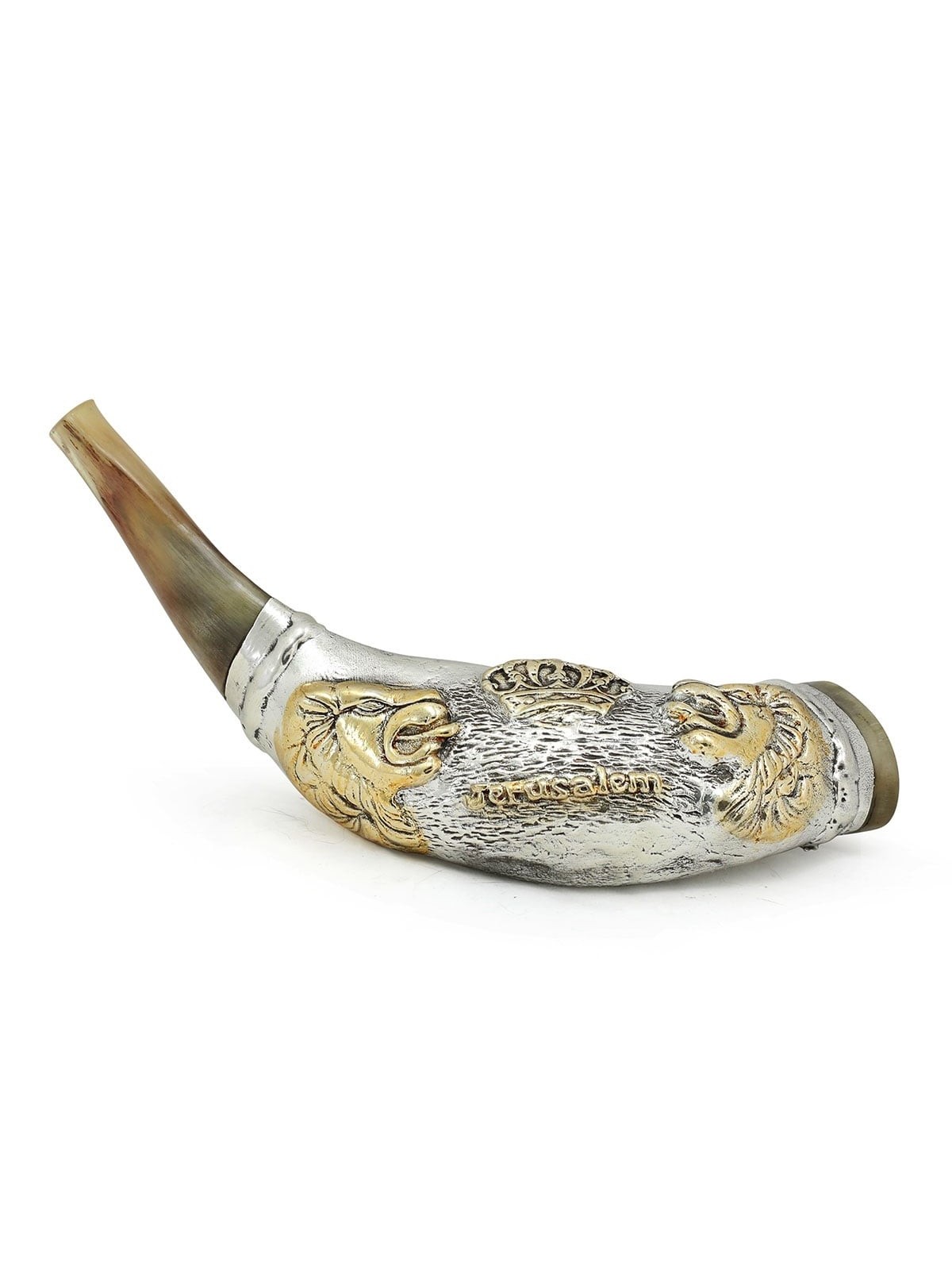 Jerusalem Lions Silver-Plated Ram's Shofar