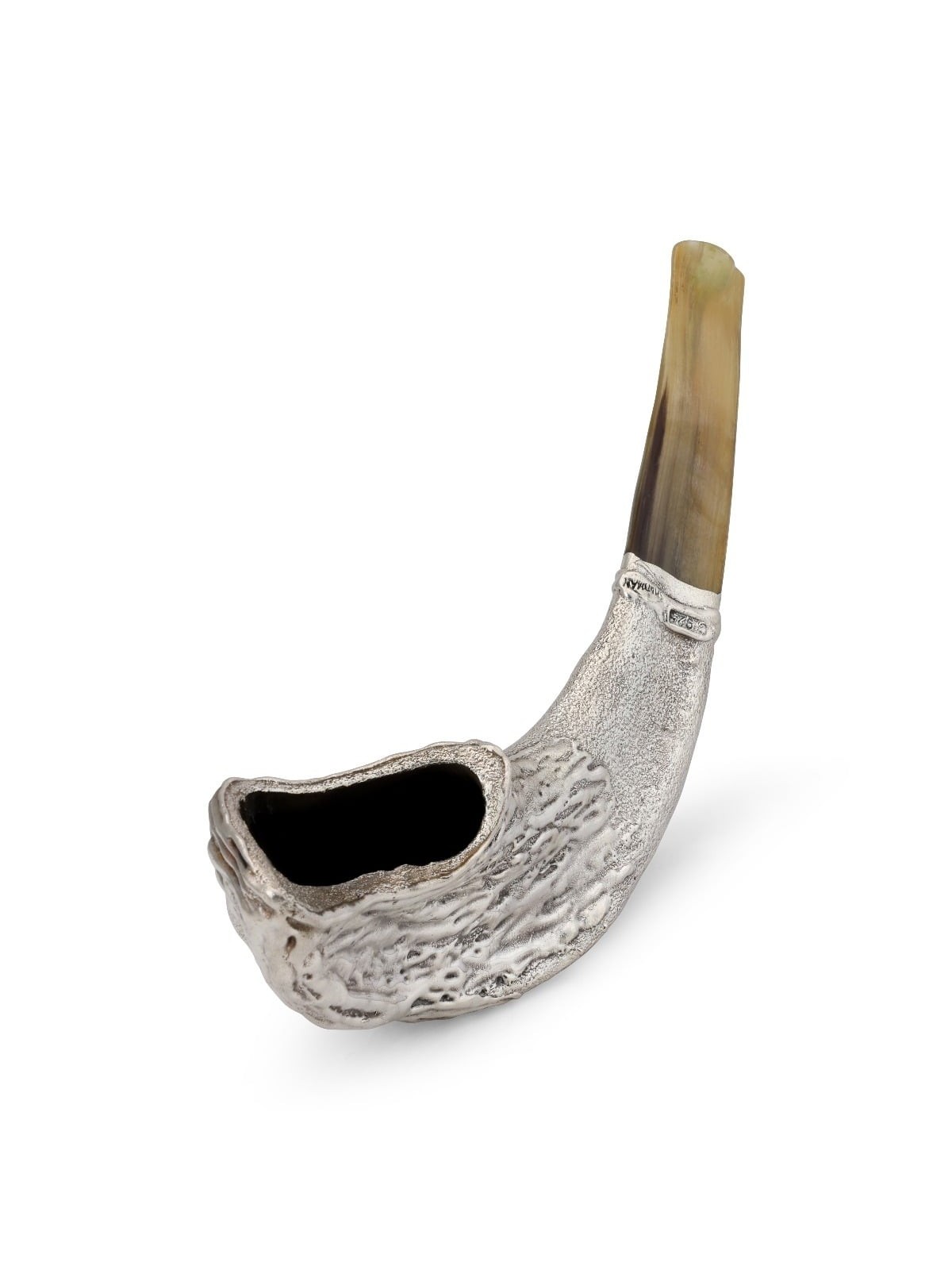 Customizable Silver-Plated Shofar With Hoshen Design - English/Hebrew