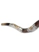 Sterling Silver Plated Yemenite Kudu Shofar - Lion Design (Choice of S
