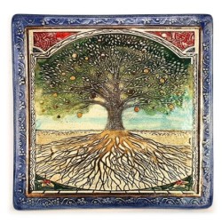 Art in Clay Limited Edition Handmade Tree of Life Ceramic Plaque Wall