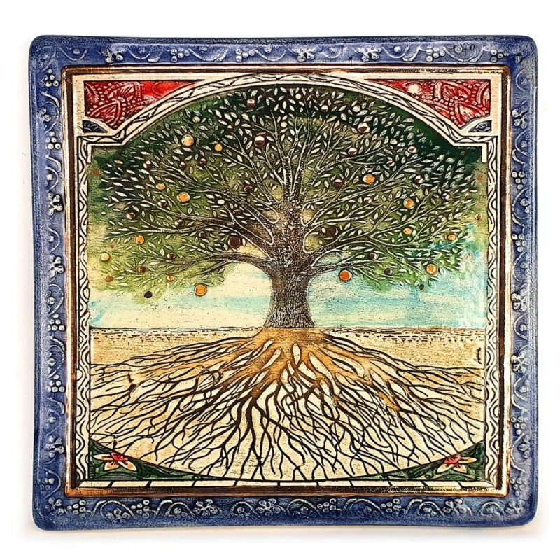 Art in Clay Limited Edition Handmade Tree of Life Ceramic Plaque Wall