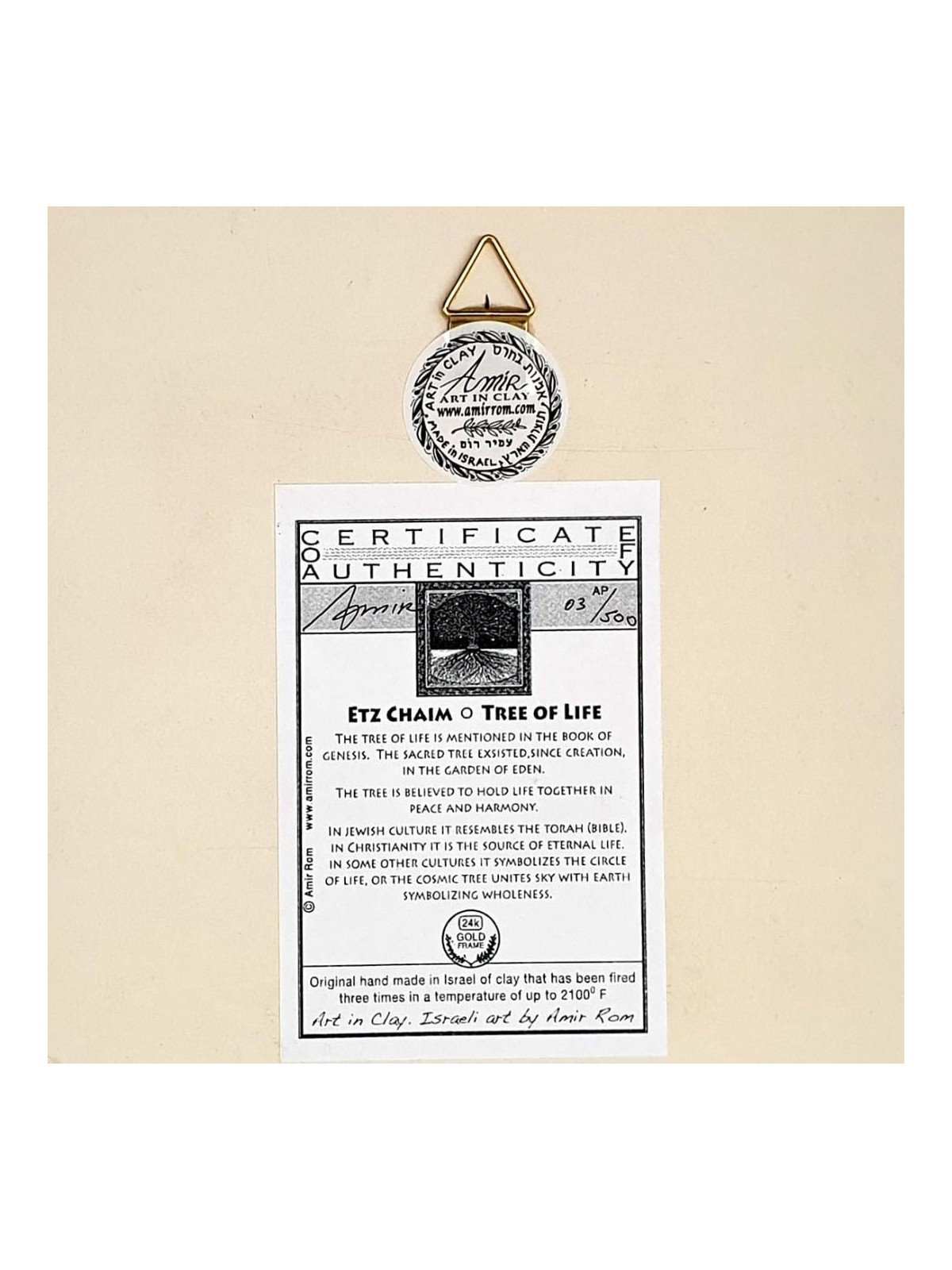 Art in Clay Limited Edition Handmade Tree of Life Ceramic Plaque Wall