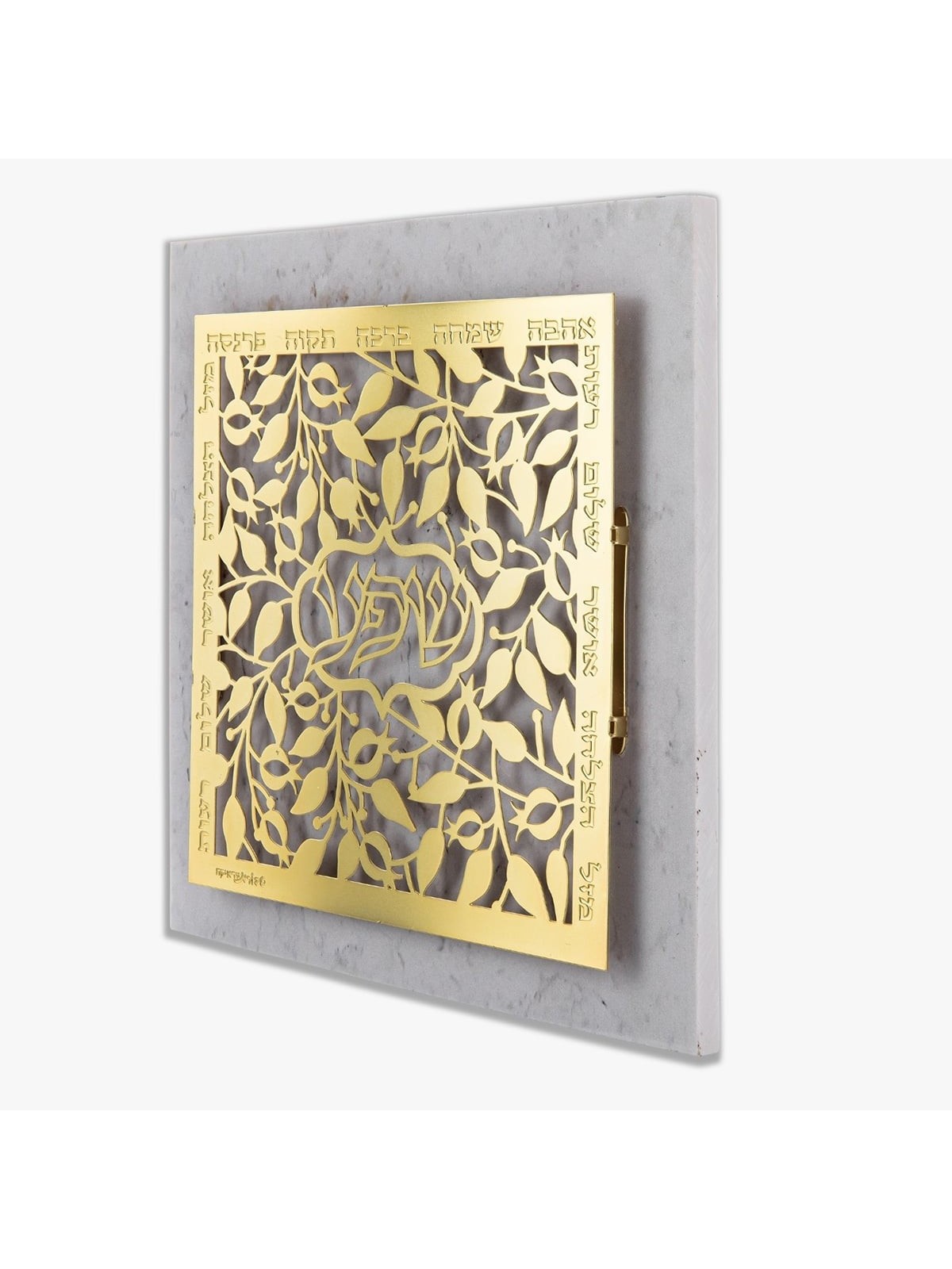 Designer Gold-Plated Abundance and Blessings Wall Hanging with Pomegra