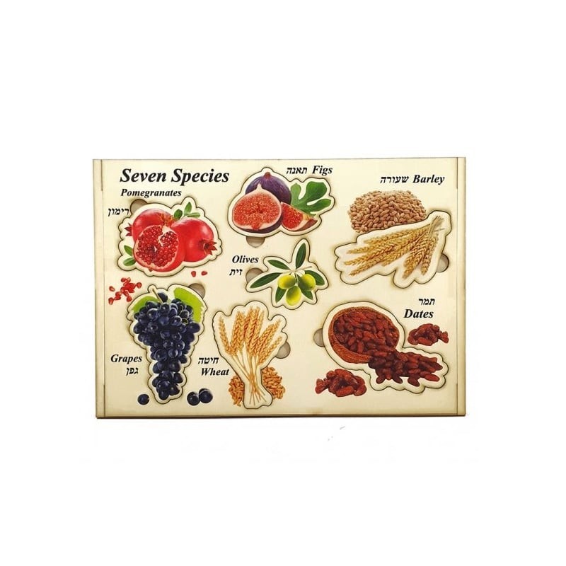 Seven Species: Interactive Educational Puzzle (Hebrew / English)