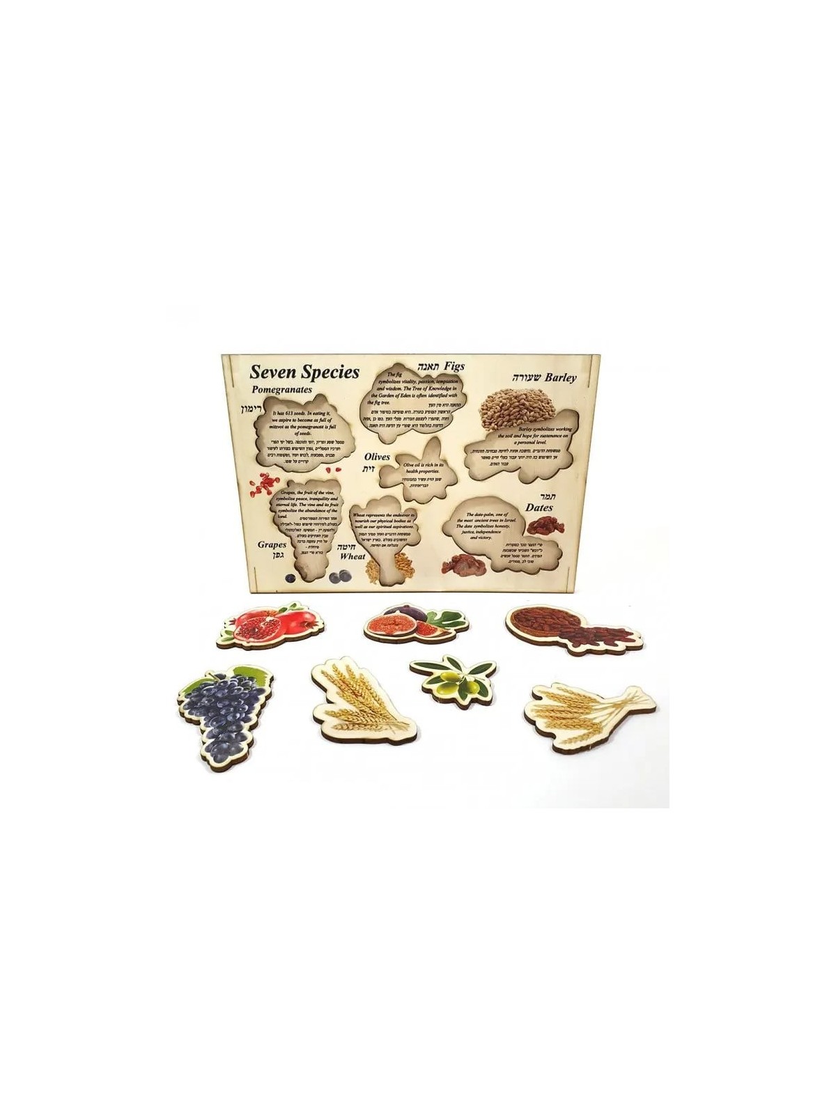 Seven Species: Interactive Educational Puzzle (Hebrew / English)