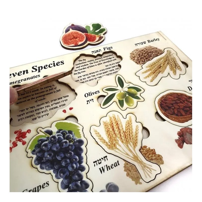 Seven Species: Interactive Educational Puzzle (Hebrew / English)
