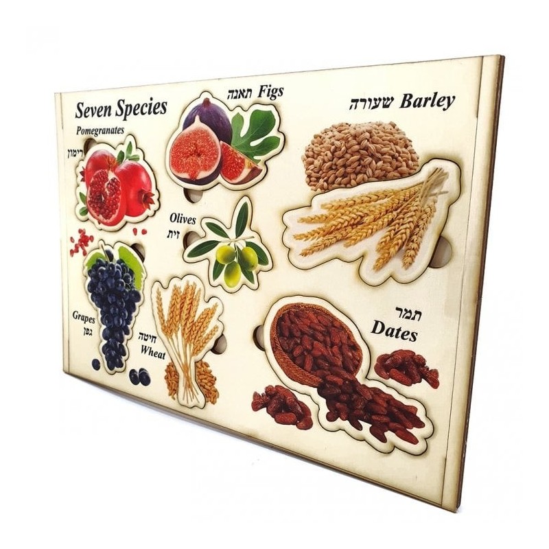 Seven Species: Interactive Educational Puzzle (Hebrew / English)