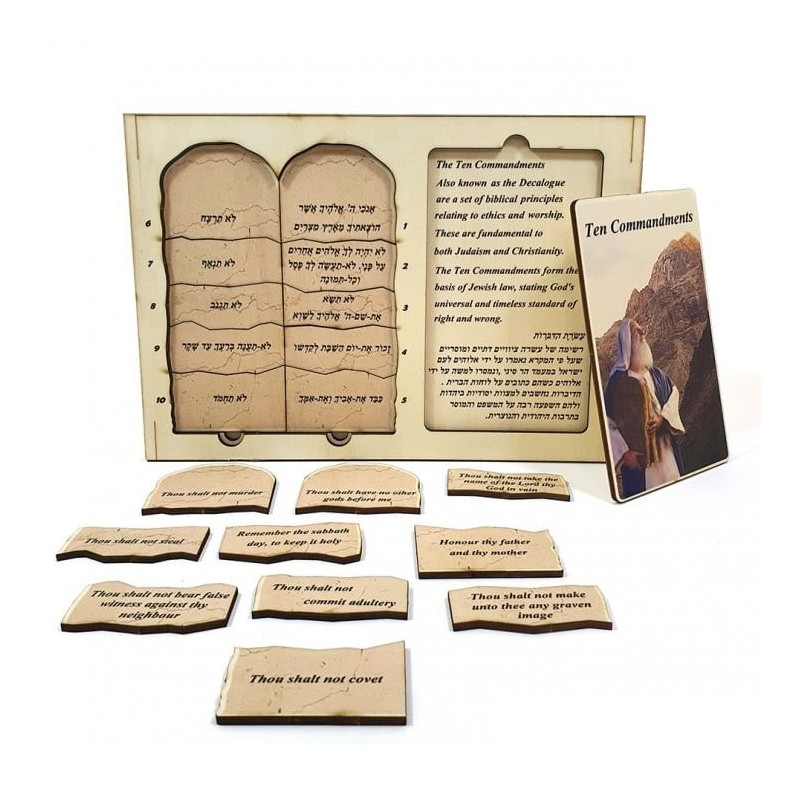 Ten Commandments: Interactive Educational Puzzle (Hebrew / English)