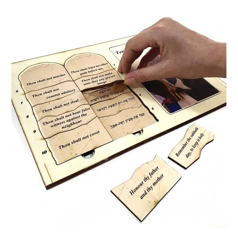 Ten Commandments: Interactive Educational Puzzle (Hebrew / English)