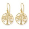 Round Gold-Plated Tree of Life Dangling Earrings by Yair Emanuel