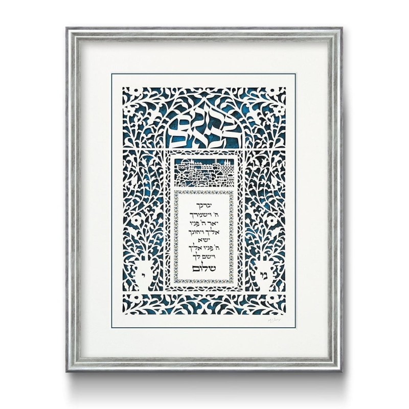 Welcoming Priestly Blessing with Initials Laser-Cut Paper Wall Art by