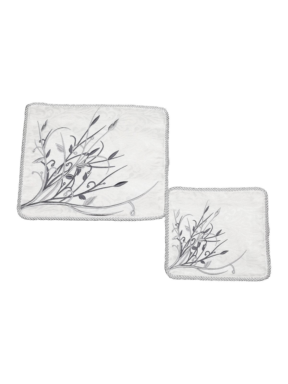 White Tallit and Tefillin Bag Set With Tree of Life Design