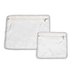 White Tallit and Tefillin Bag Set With Tree of Life Design