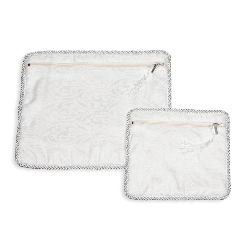 White Tallit and Tefillin Bag Set With Tree of Life Design
