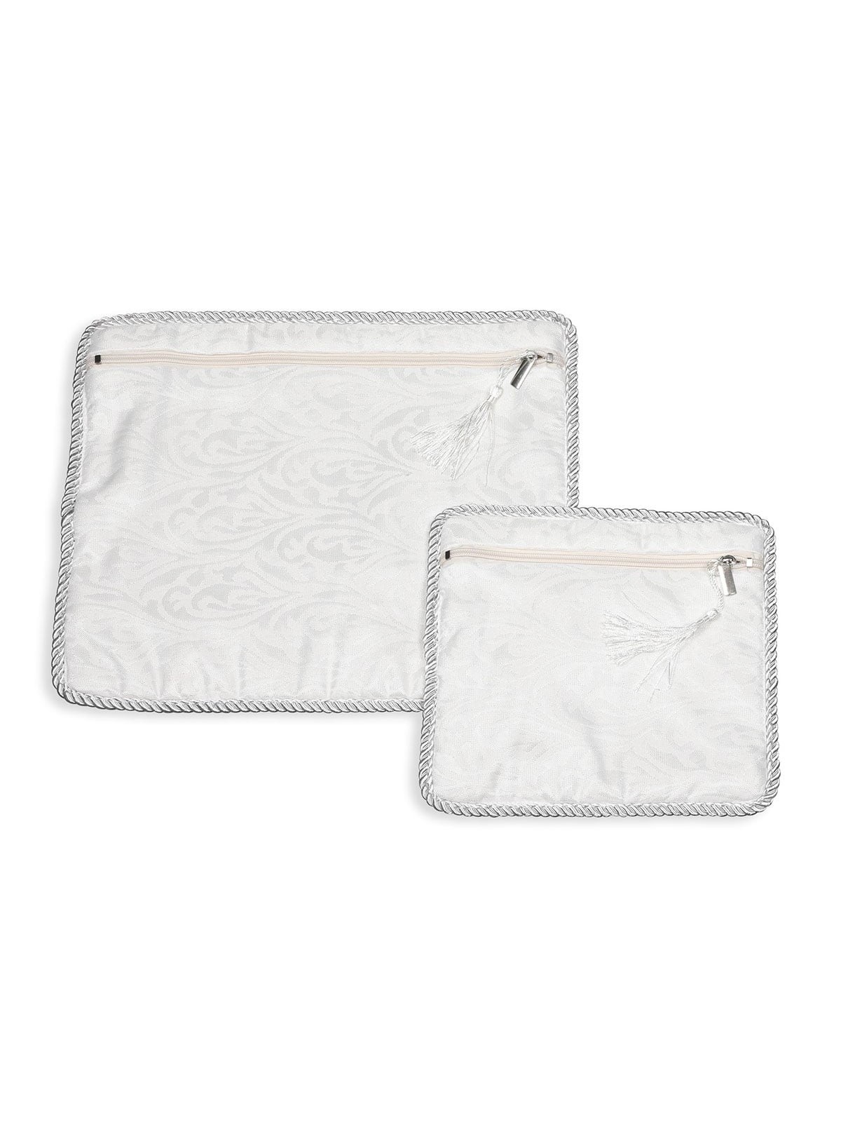 White Tallit and Tefillin Bag Set With Tree of Life Design