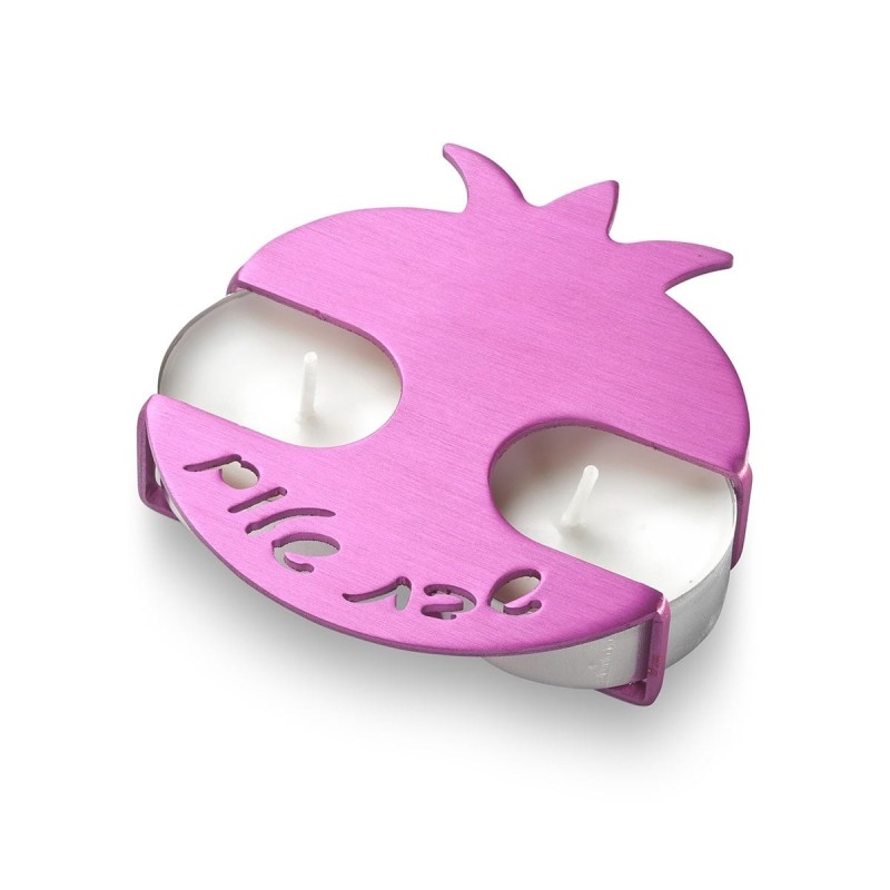 Adi Sidler Anodized Aluminum Pomegranate Travel Shabbat Candlesticks -