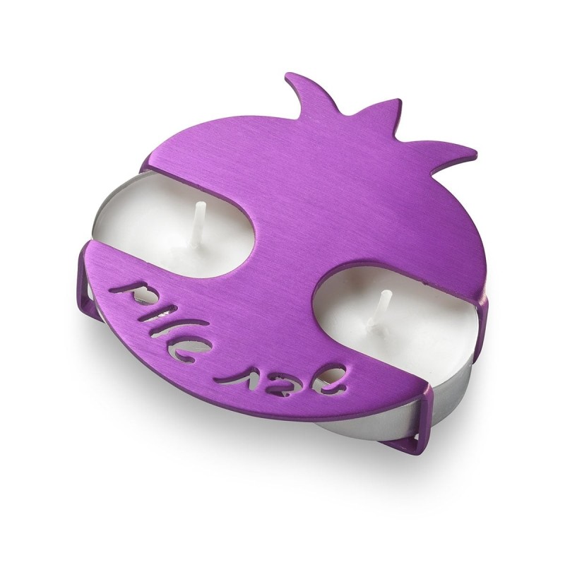 Adi Sidler Anodized Aluminum Pomegranate Travel Shabbat Candlesticks -