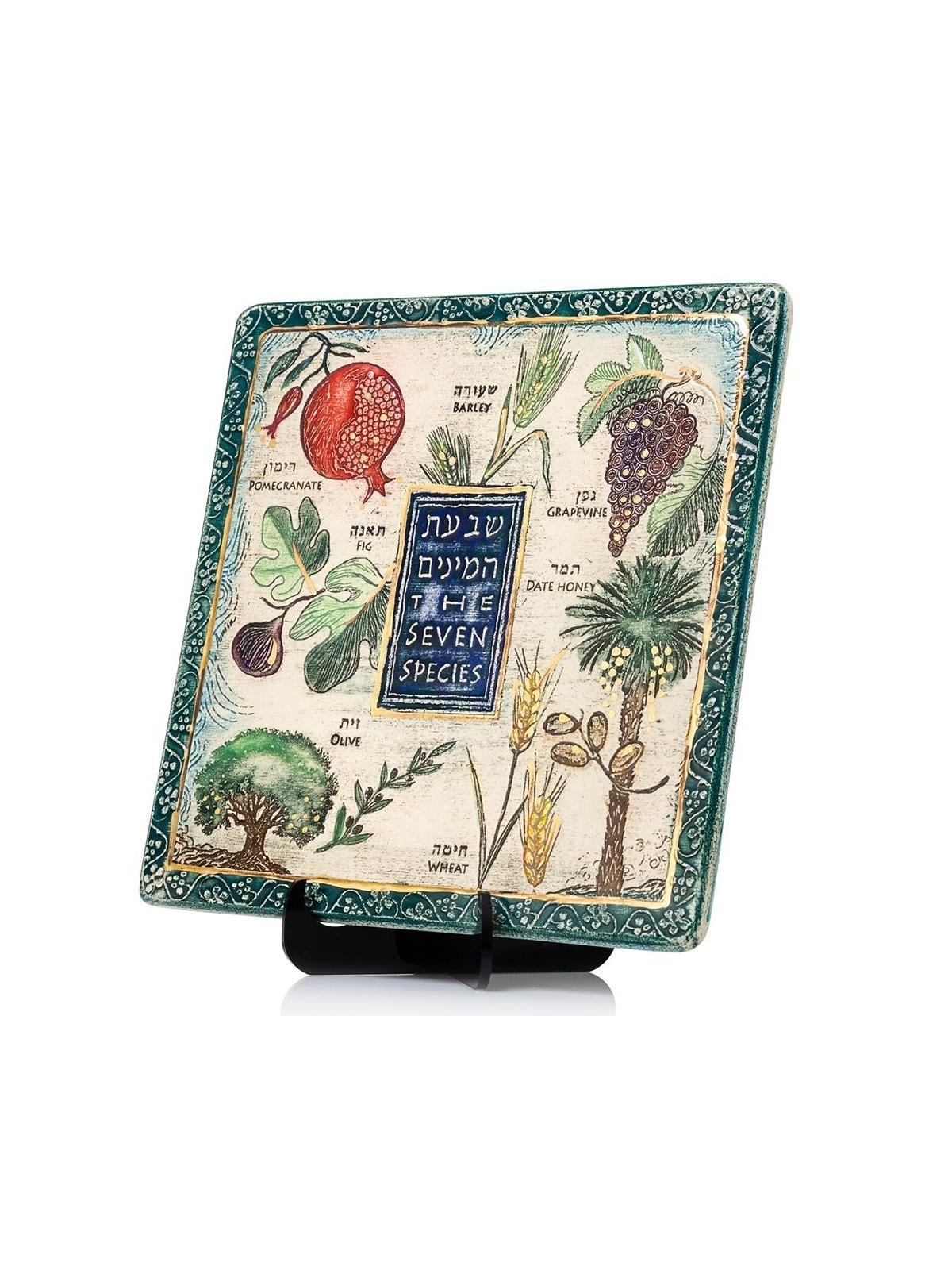 Art in Clay Limited Edition Handmade Ceramic Seven Species Plaque Wall